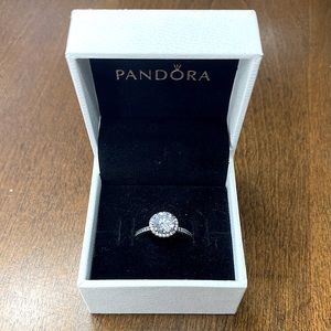 Pandora Round Sparkle Halo Ring